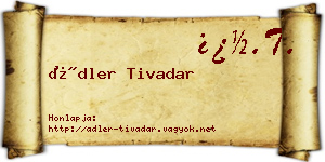 Ádler Tivadar névjegykártya