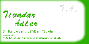 tivadar adler business card